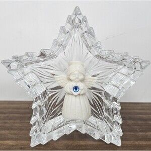 Vintage Intaglio The Cutest Little Angel Sept Birthstone Sapphire 4.25" Glass